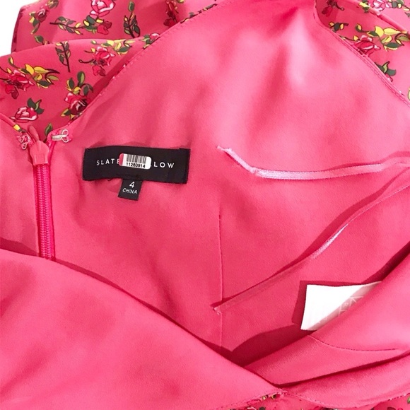 Slate and Willow Pink Rose Floral Maxi Slip Dress Size 4 - Picture 9 of 10